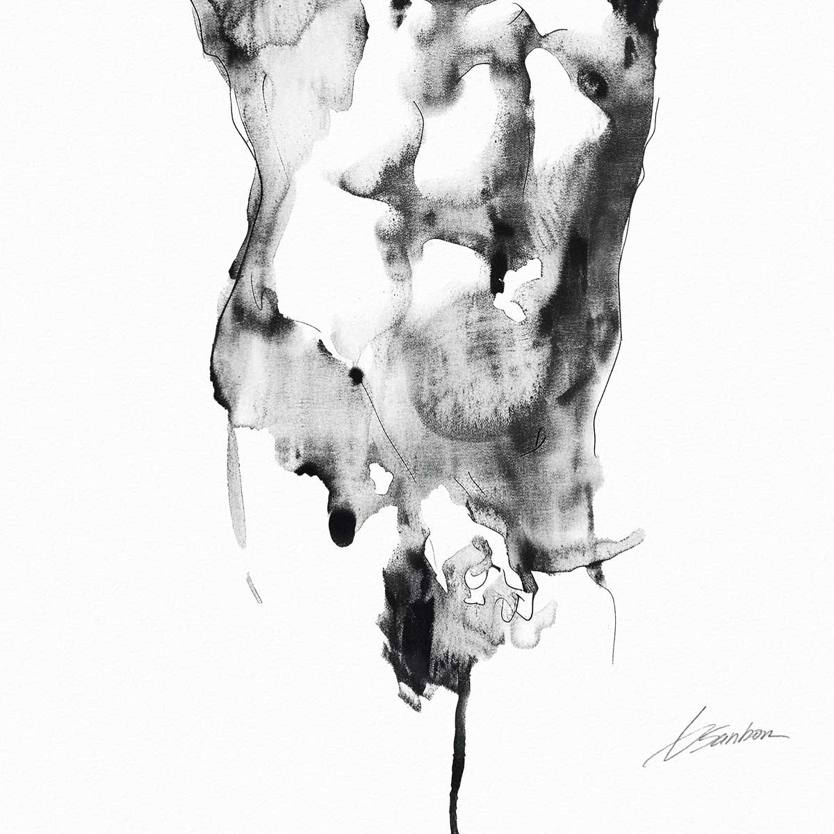 Fading Figure in Ink – Art Print