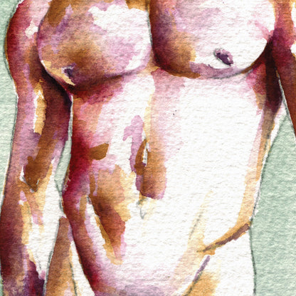 Verdant Veil - Nude Amidst Morning Dew - Giclee Art Print