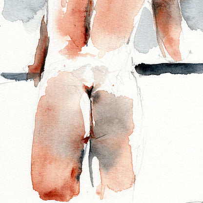Male Figure with Defined Back Muscles - 6x9" Original Painting