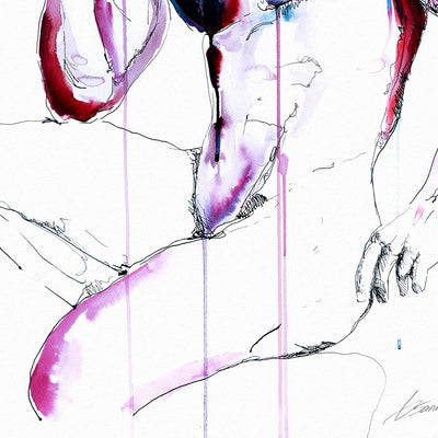 Bare Reflection Muscles Tensed in Silent Thought - Art Print Artist Brenden Sanborn