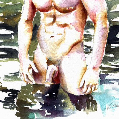 Man Standing in the Still Waters - Art Print Artist Brenden Sanborn