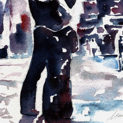 City Lights and Lovers Embracing – Art Print Artist Brenden Sanborn