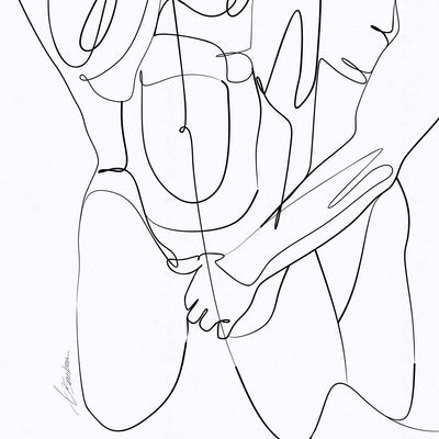 Lovers Entwined in One Line – Art Print Artist Brenden Sanborn