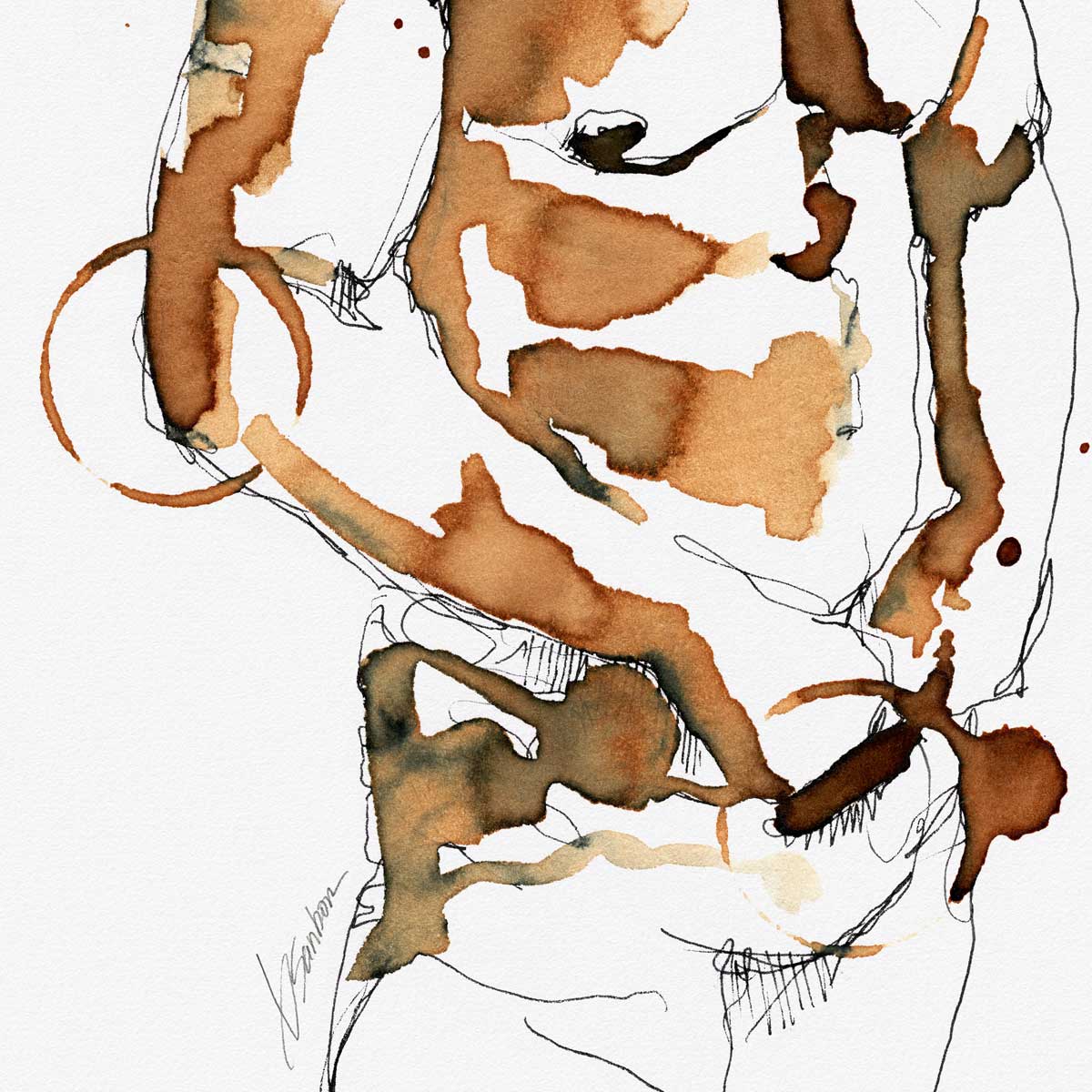 Coffee-Stained Confidence – Art Print