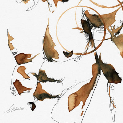 Male Portrait with Coffee Ink Stains – Art Print Artist Brenden Sanborn