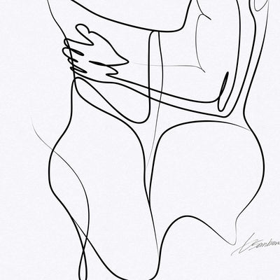 Male Lovers in One Line – Art Print Artist Brenden Sanborn