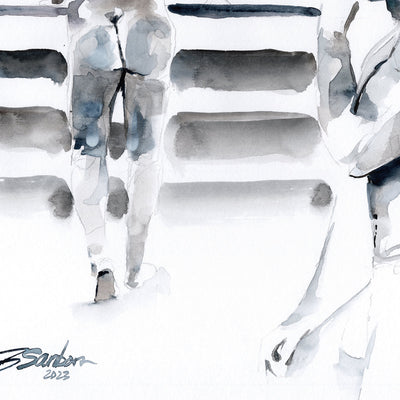 Afternoon Dilemma - 9x12" Original Watercolor Painting Artist Brenden Sanborn