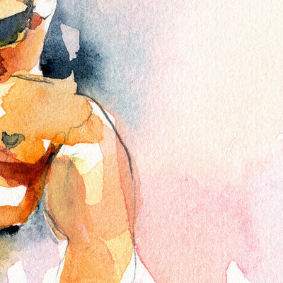 Bear Figure in Restful Repose - Art Print Artist Brenden Sanborn