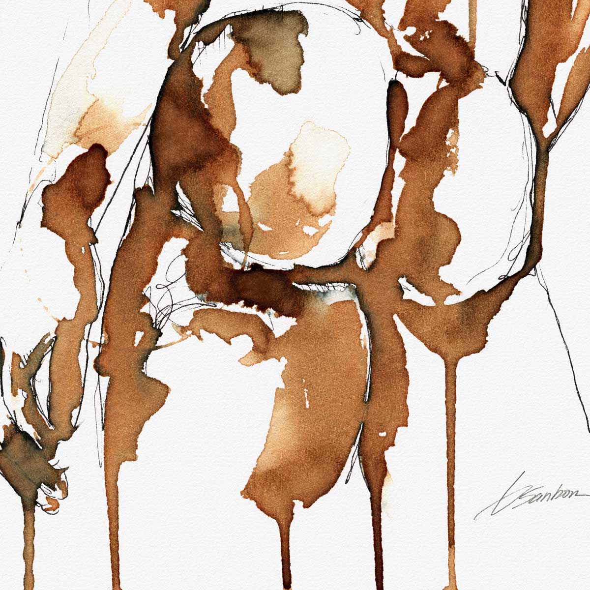 Booty in Coffee Drips – Art Print