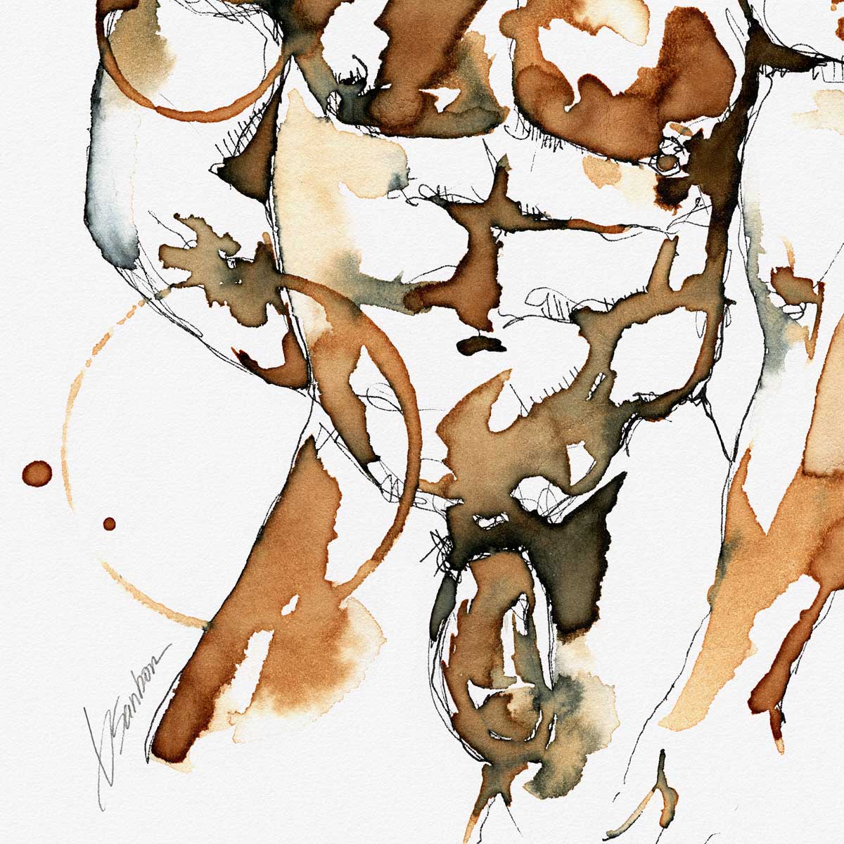 Coffee Stained Nude - Art Print