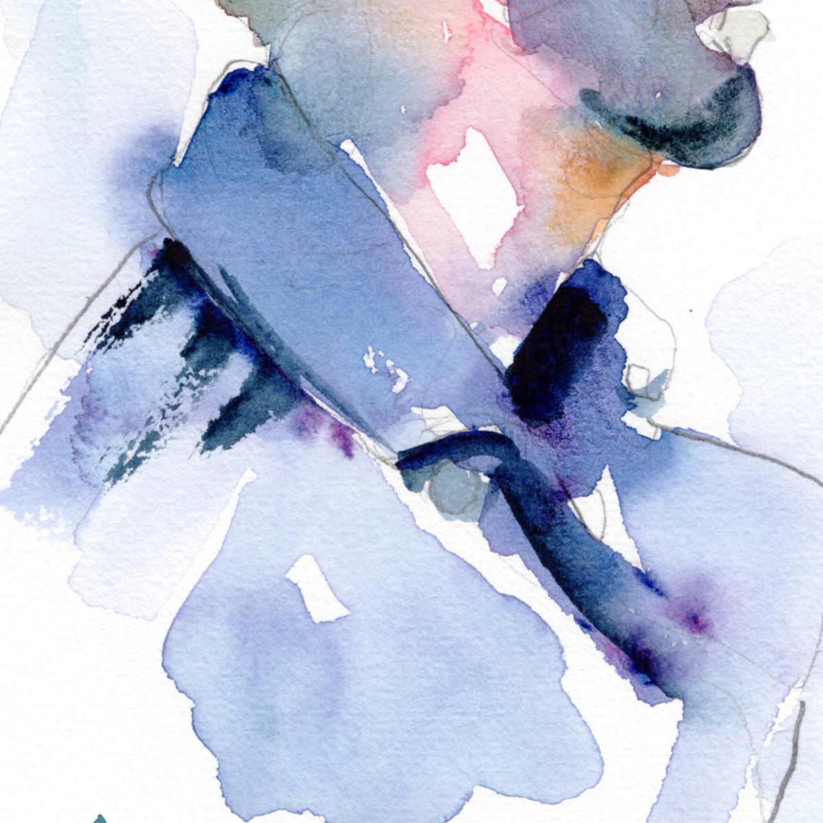 Dapper Profile - Bearded Man - 6x9" Original Watercolor Painting