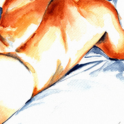 Male Figure in Restful Slumber Face Down - Art Print Artist Brenden Sanborn