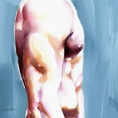 Male Figure in Quiet Reflection Turned Away - Art Print Artist Brenden Sanborn