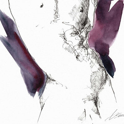 Male Figure in Poised Arch with Arms Overhead - Art Print Artist Brenden Sanborn