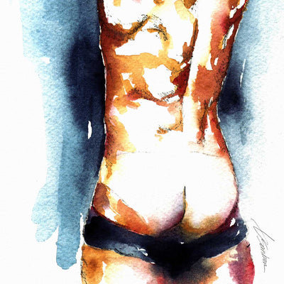 Sunlit Stretch and Booty in Black – Art Print Artist Brenden Sanborn