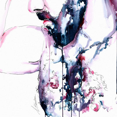 Soulful Gaze - Thick-Bearded Man with Chiseled Torso - Art Print Artist Brenden Sanborn