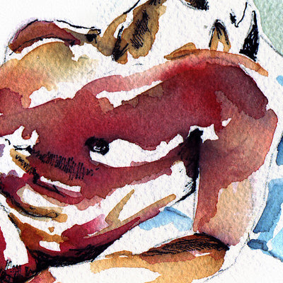 Reclined Nude Male Resting in Sunlight - Art Print Artist Brenden Sanborn