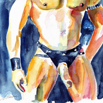 Leather-Clad Male in Full Gear - Art Print Artist Brenden Sanborn