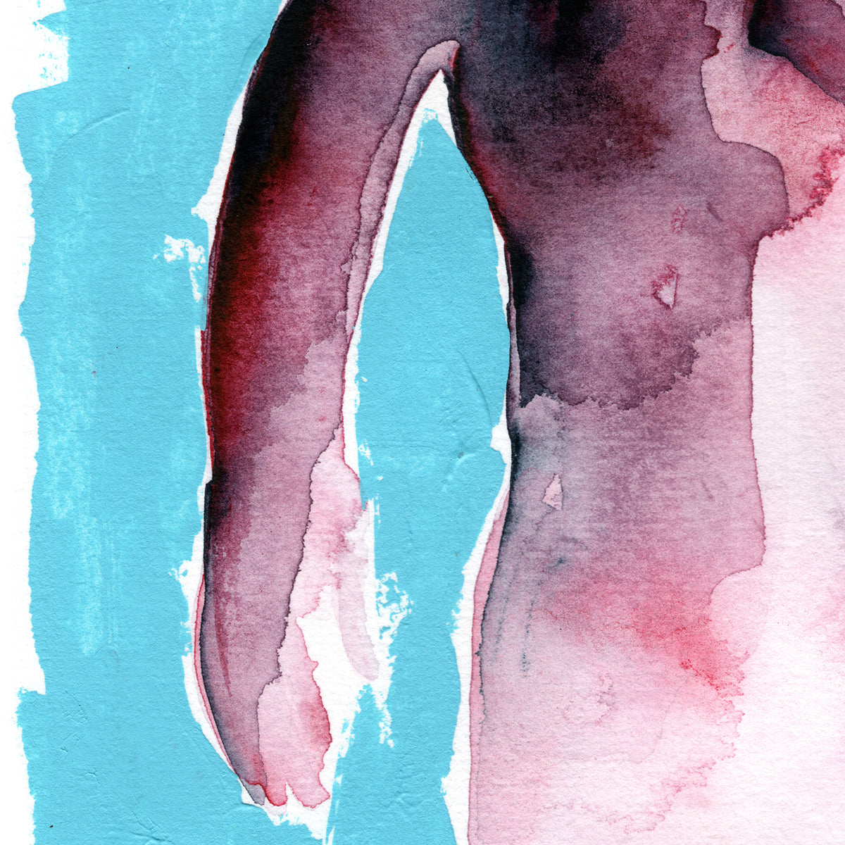 Vivid Strength Abstract Male Figure - 6x9" Original Painting