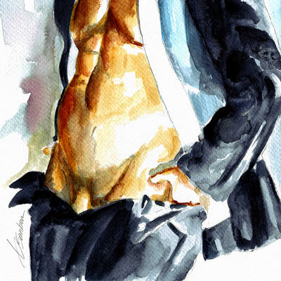 Man in Suit Undressing - Art Print Artist Brenden Sanborn