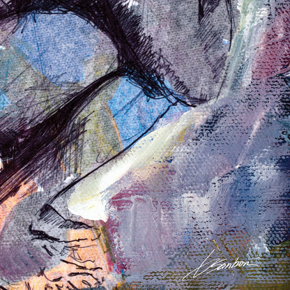 Muscular Male Nude Watercolor Huddles in Thought - Giclee Art Print