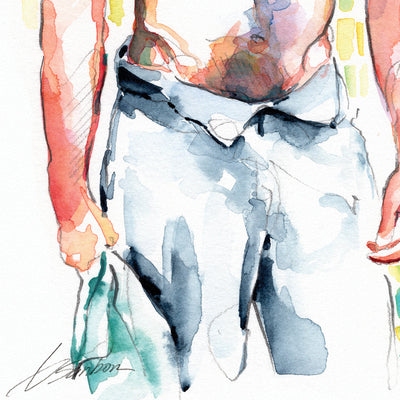 Errands and Daydreams – 5x7" Original Watercolor Artist Brenden Sanborn