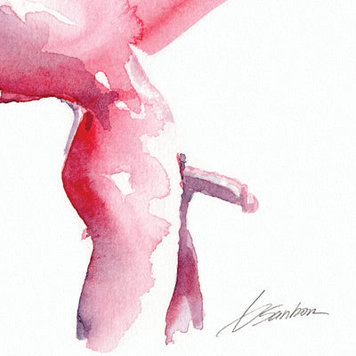 Rosy Embrace Abstract Nude - 6x9" Original Painting Artist Brenden Sanborn