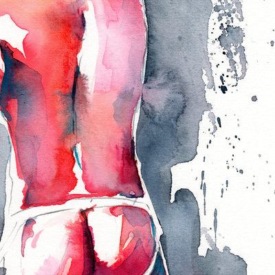 Muscular Male Backside with Jockstrap - 6x9" Original Painting Artist Brenden Sanborn