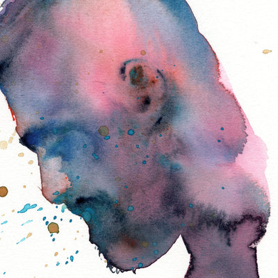 Profile of Bearded Man - 6x9" Original Watercolor Painting Artist Brenden Sanborn