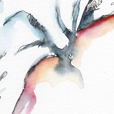 Man Lifting White T Shirt Contemporary Style - Original watercolor Artist Brenden Sanborn