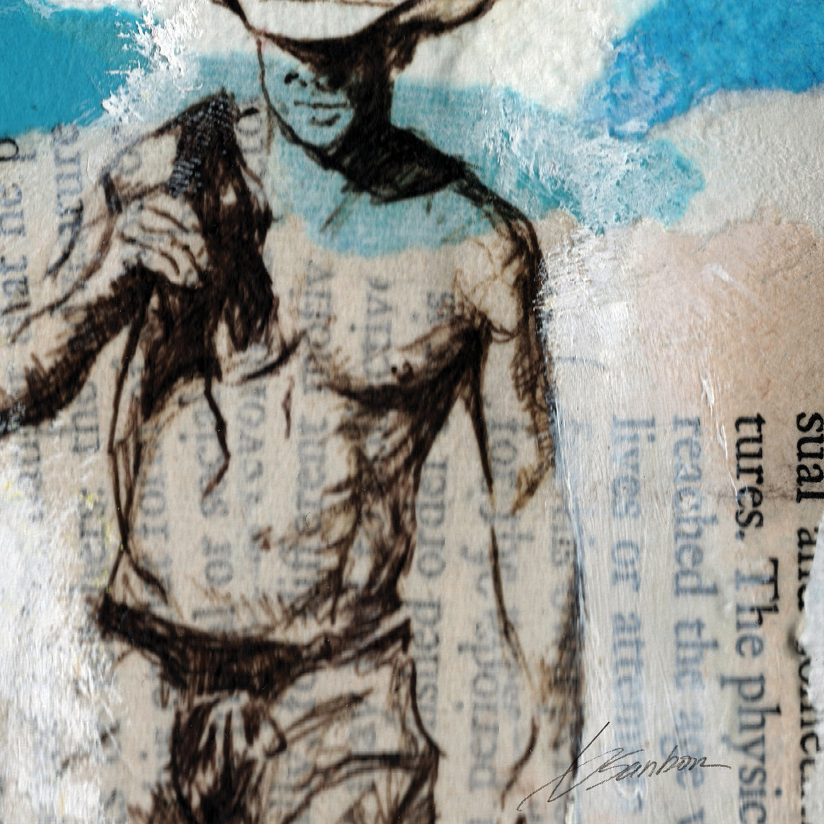 Shirtless Cowboy with Killer Abs - Giclee Art Print