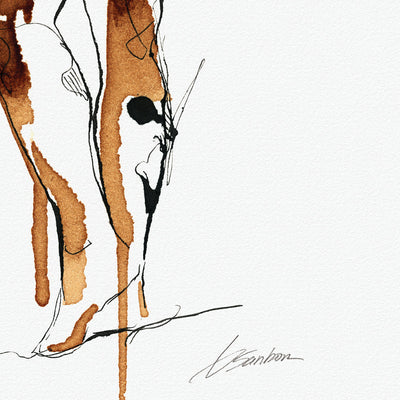 Man Standing Erotic Painting Fully Exposed - Made with Coffee Artist Brenden Sanborn