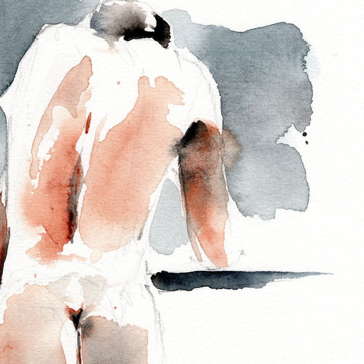Male Figure with Defined Back Muscles - 6x9" Original Painting