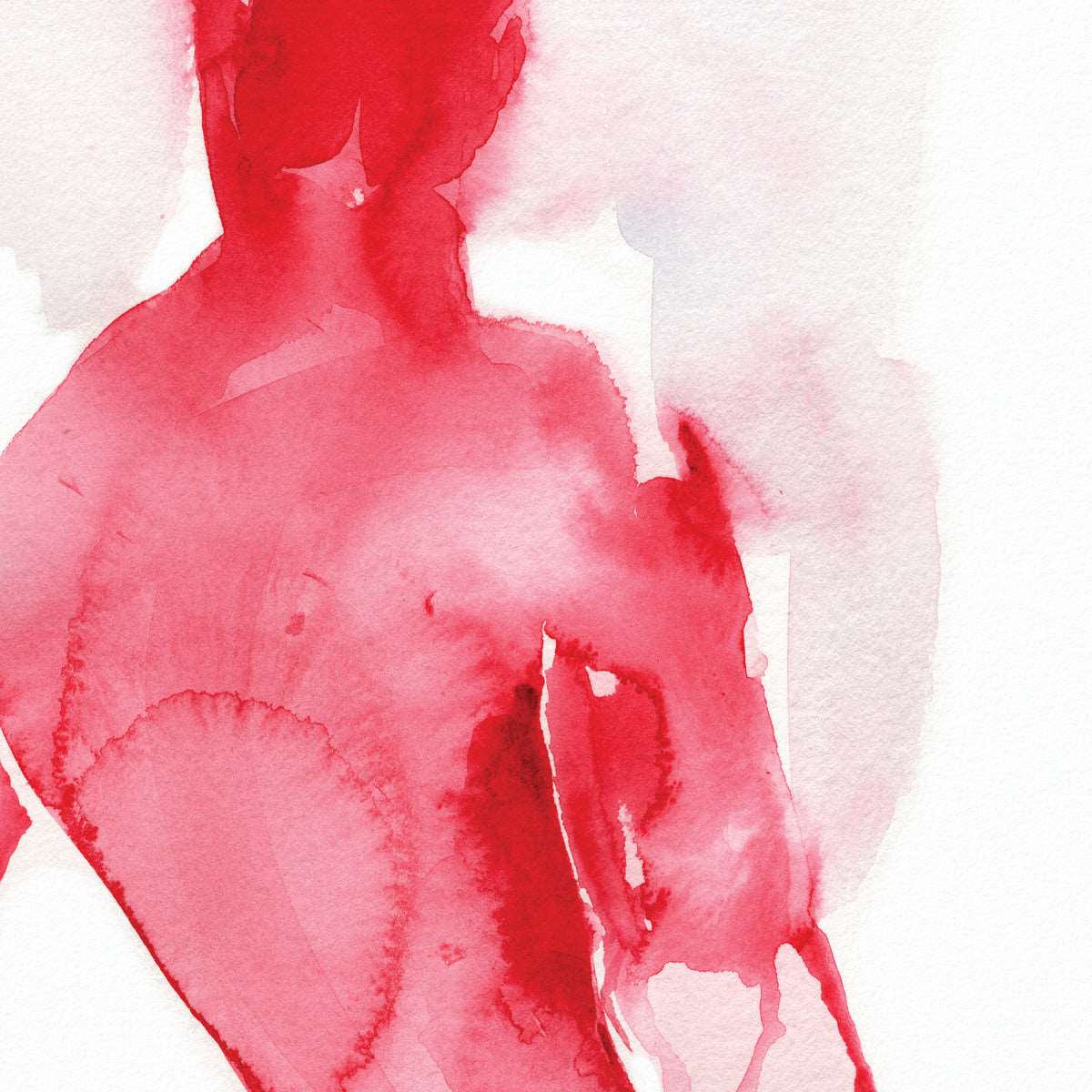 Crimson Vigor Abstract Male in Undies - 6x9" Original Painting