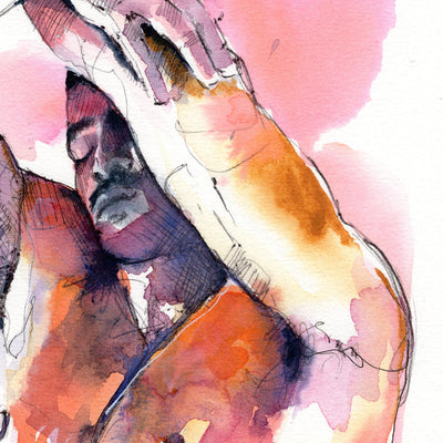 In His Own Rhythm – 6x9" Original Watercolor Artist Brenden Sanborn