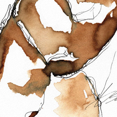 Man lifting his White T-shirt - Original Coffee Art Artist Brenden Sanborn