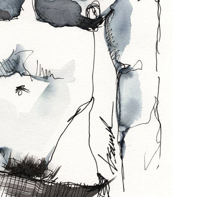Lean into the Silence – 6x9" Original Ink Artist Brenden Sanborn