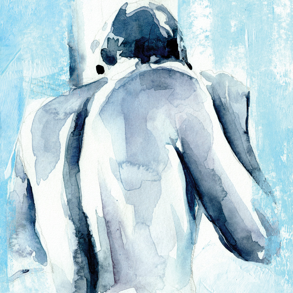 Muscular Man in Waterfall, Showing Buttocks - Giclee Art Print