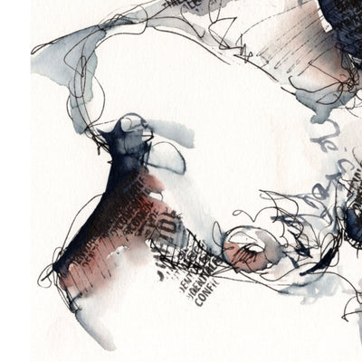 Rugged Elegance - Bearded and Muscular - 6x9" Original Watercolor and Ink Painting Artist Brenden Sanborn