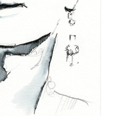 Frida Kahlo Portrait  - 6x9" Original Ink Painting Artist Brenden Sanborn