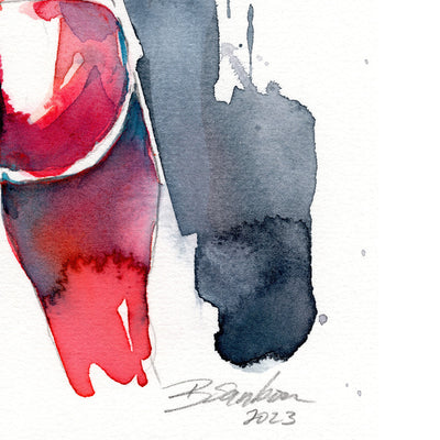 Muscular Male Backside with Jockstrap - 6x9" Original Painting Artist Brenden Sanborn