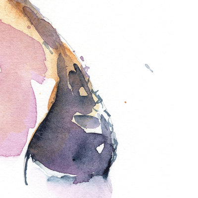 Shadowed Strength - Thick-Haired Chest - 6x9" Original Watercolor Painting Artist Brenden Sanborn