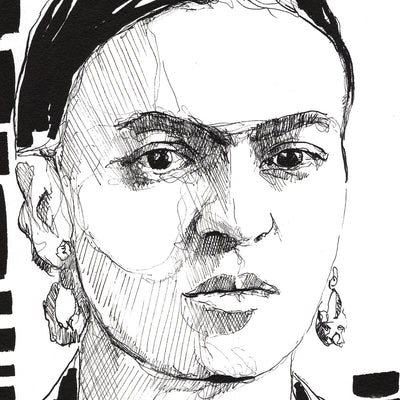 Icon Lines and Quiet Defiance – 9x12" Original Ink Drawing Artist Brenden Sanborn