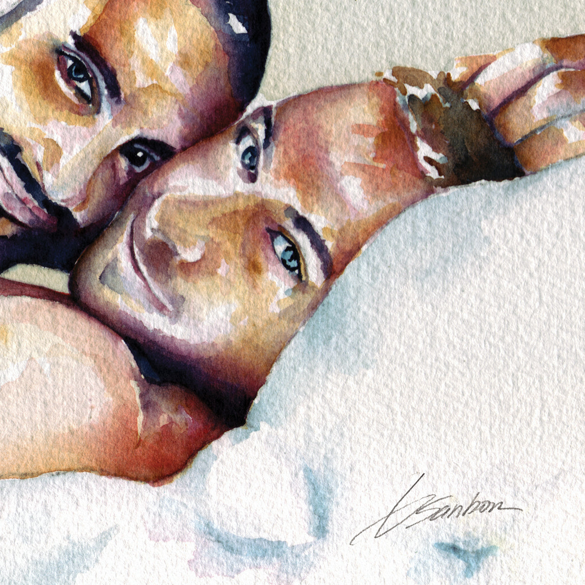 Gay Men Embrace: Sensual Intimacy & Tender Connection - Giclee Art Print