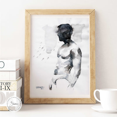 Deep Within the Shadows - 9x12" Original Watercolor Painting Artist Brenden Sanborn