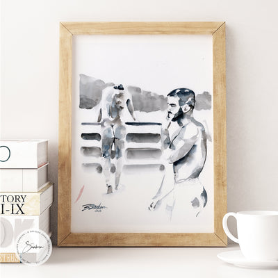 Afternoon Dilemma - 9x12" Original Watercolor Painting Artist Brenden Sanborn