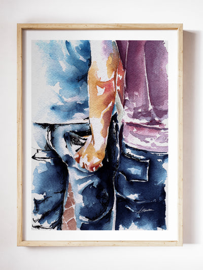 male figure art print Love at the Festival by Brenden Sanborn