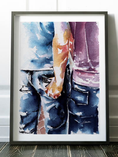male figure art print Love at the Festival by Brenden Sanborn