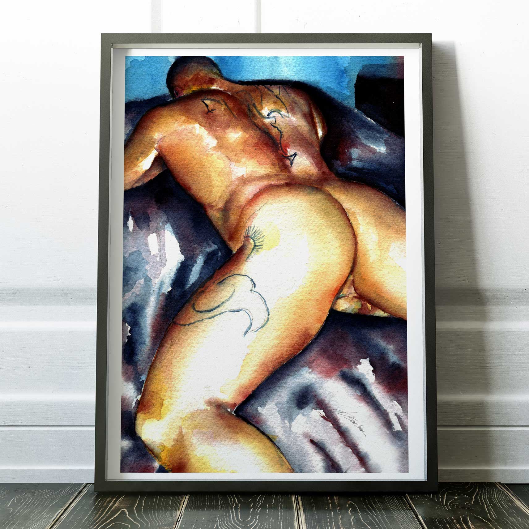 Tattooed Back in Moonlight – Art Print