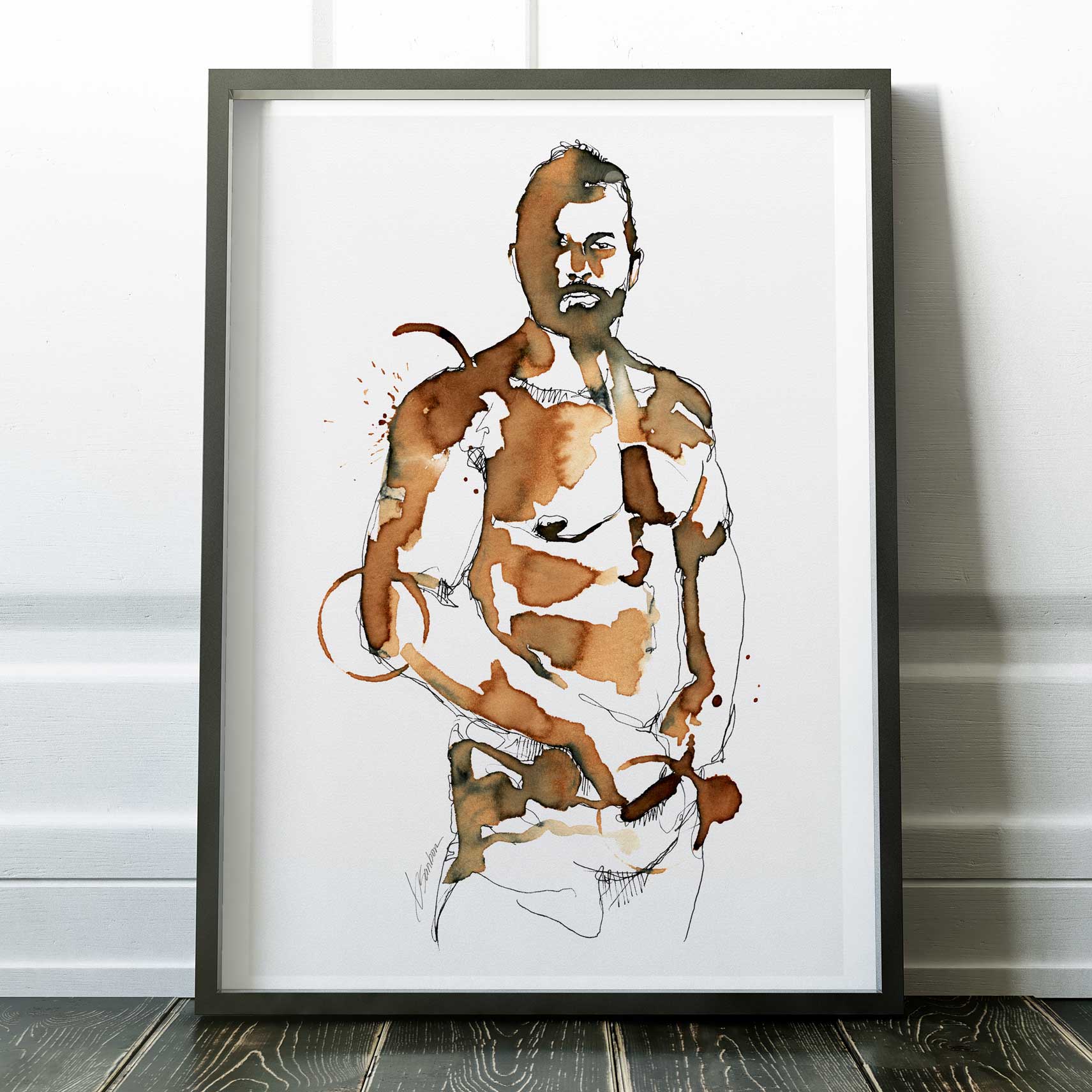 Coffee-Stained Confidence – Art Print